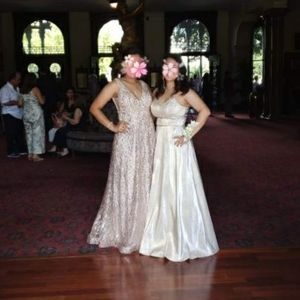 Shimmery Gold Prom Dress